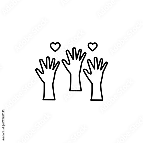 Wallpaper Mural Volunteer icon black and white vector outline sign Torontodigital.ca