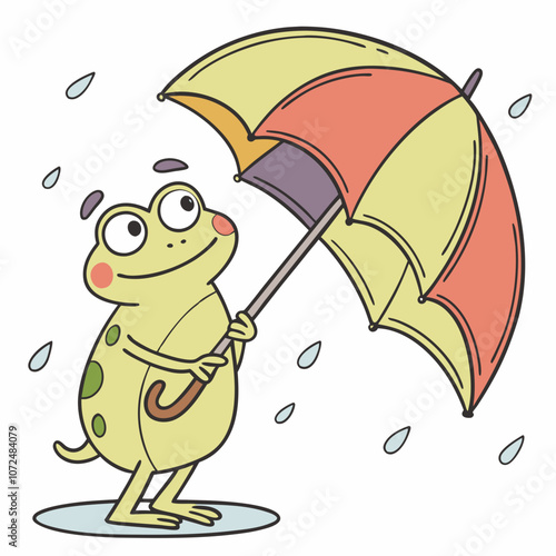  frog with umbrella