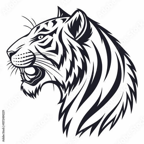 Wallpaper Mural tiger head vector Torontodigital.ca