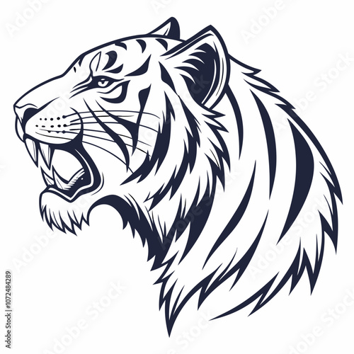 Wallpaper Mural tiger head vector Torontodigital.ca