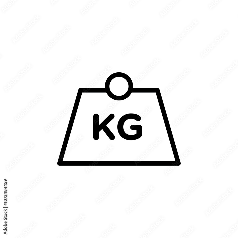Weight kilogram icon black and white vector outline sign Weight kilogram icon black and white vector outline sign