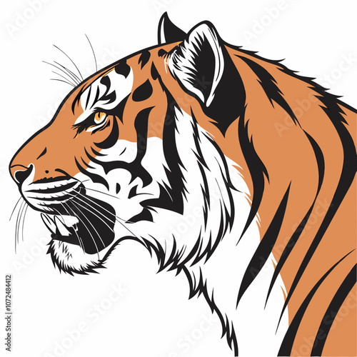 Wallpaper Mural tiger head vector Torontodigital.ca