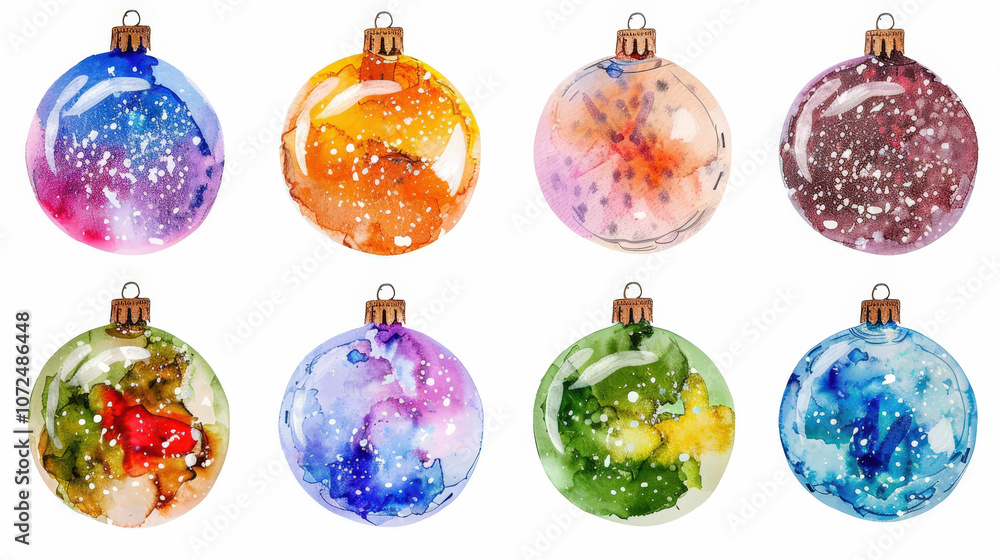 set of christmas balls isolated set of christmas balls isolated