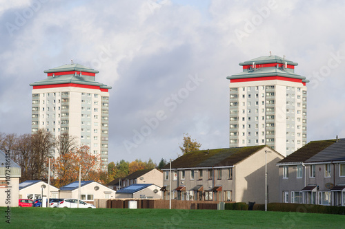 High rise council flats in Glasgow city photo