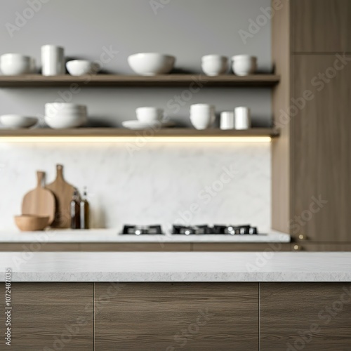 Kitchen table. Kitchen background.