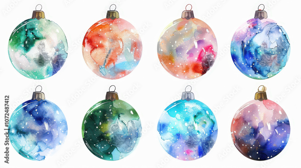 set of christmas balls isolated set of christmas balls isolated