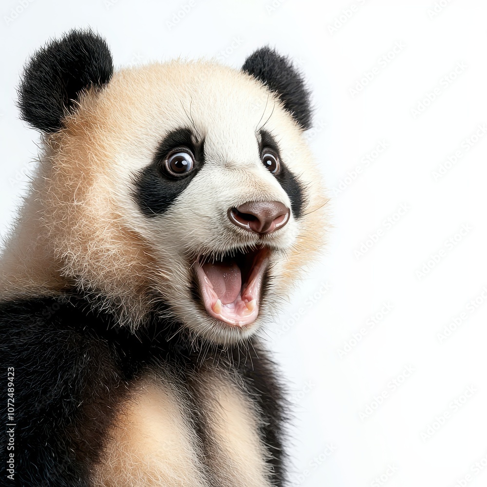 Fototapeta premium Shocked Panda with Big Round Eyes