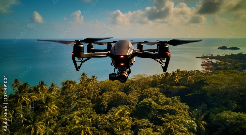 Fototapeta premium drone with hd camera in action