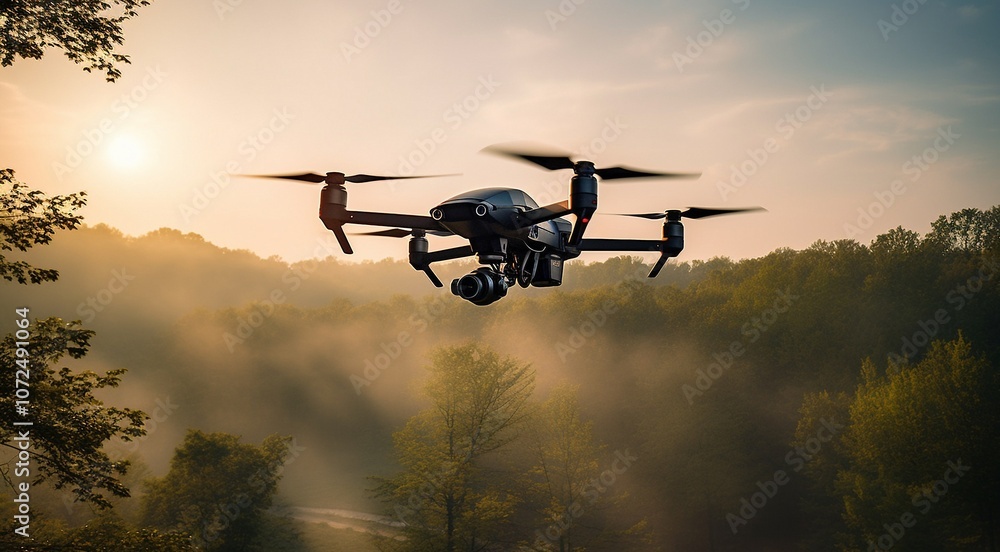 drone with hd camera in action drone with hd camera in action