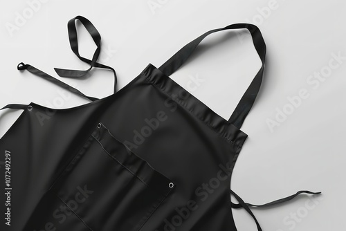 Appron prototype in black for housewife copy space, Generative AI.