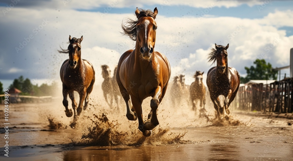Obraz premium close up of a hors riders