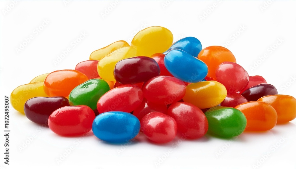 pile of multiple jelly bean candies on a white background pile of multiple jelly bean candies on a white background