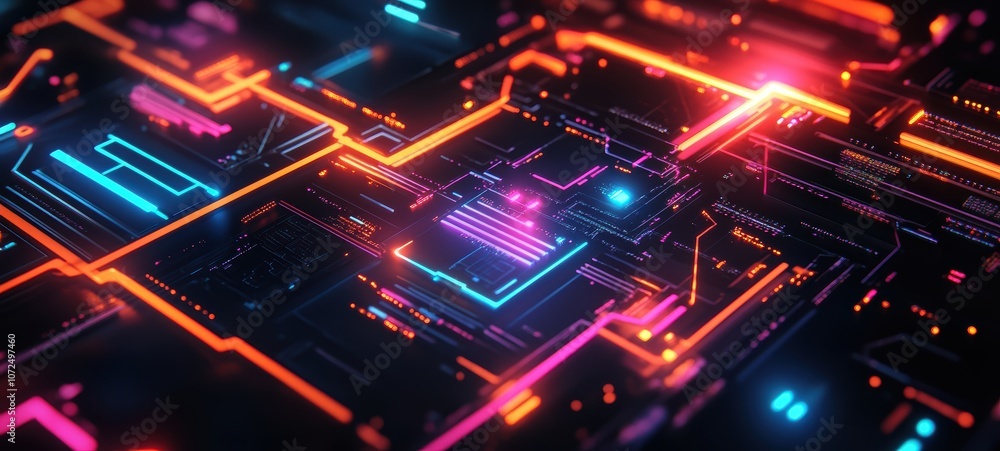 A bold, high-contrast banner for a tech startup, using a dark background A bold, high-contrast banner for a tech startup, using a dark background