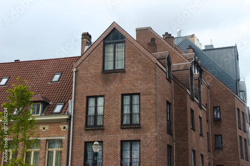 Building with red bricks in Brussels
