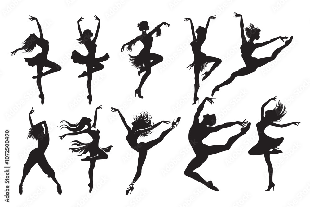Fototapeta premium Dancer Silhouette vector illustration, Dancer Silhouette 