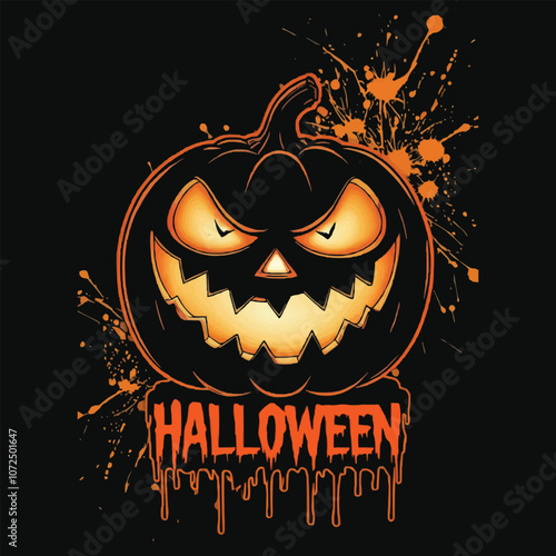 Happy Halloween typography T-shirt design for vector illustration apparel and clothing for man, woman and children