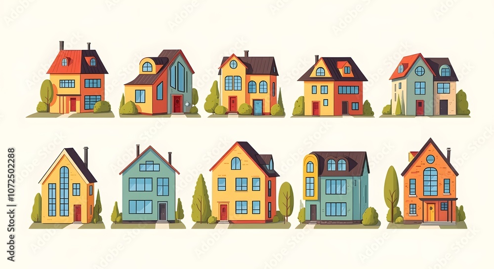 Modern House Designs for Every Style, Unique Home Illustrations Collection, Vibrant Architectural House Concepts, Minimalist House Designs with Greenery, Colorful Cartoon House Inspirations. Modern House Designs for Every Style, Unique Home Illustrations Collection, Vibrant Architectural House Concepts, Minimalist House Designs with Greenery, Colorful Cartoon House Inspirations.