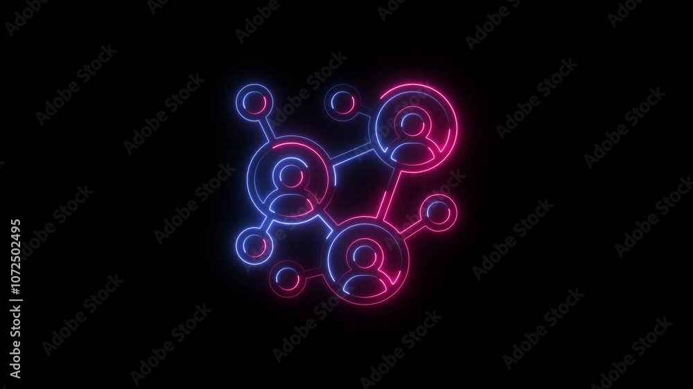 Neon Social Network Connection Neon Social Network Connection