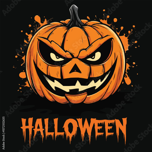 Happy Halloween typography T-shirt design for vector illustration apparel and clothing for man, woman and children