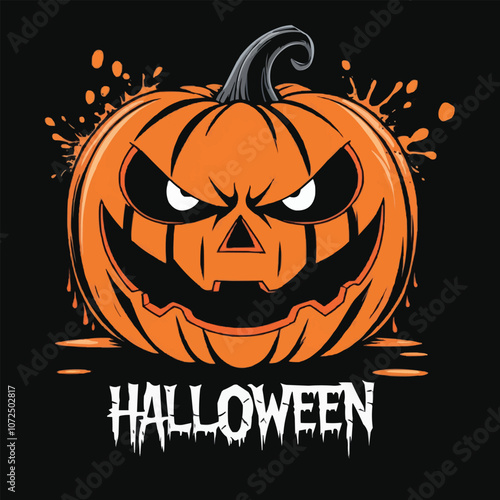 Happy Halloween typography T-shirt design for vector illustration apparel and clothing for man, woman and children