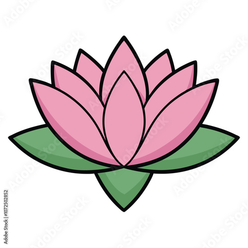 lotus flower flat clipart vector illustration