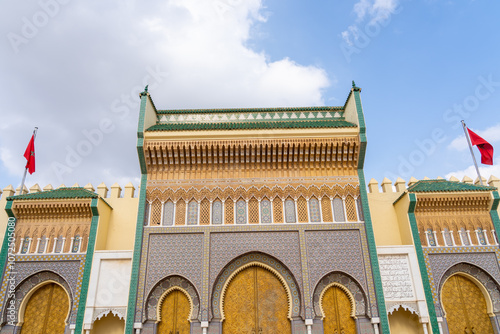 Royal Palace of Fez, Fez, Fes, Morocco, Tourists,  in front of, arab, fez city, royal architecture, royal, building, 