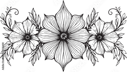 Wallpaper Mural Floral vector coloring page Torontodigital.ca