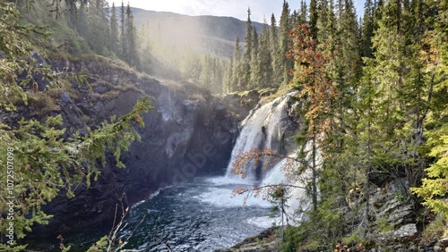 norway waterfall sunshine