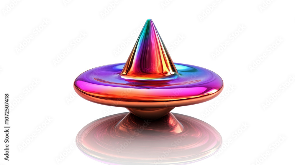 Fototapeta premium 3D spinning top on transparent background