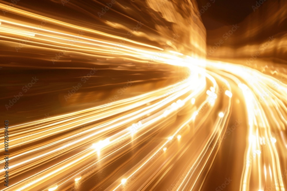 Abstract Golden Light Streaks In A Curved Path Abstract Golden Light Streaks In A Curved Path