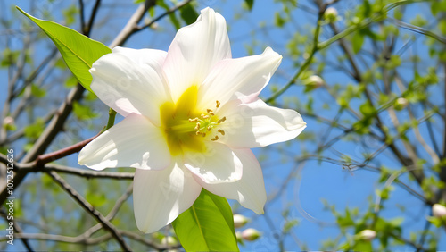 Flower of tulip tree (Liriodendron tulipifera) photo