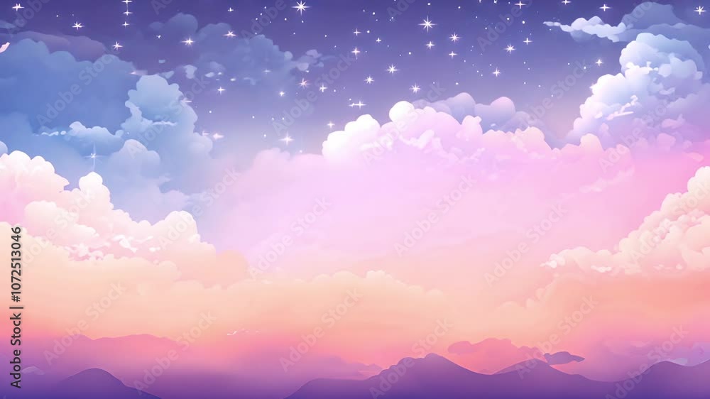soft pink clouds and stars,night sky,background soft pink clouds and stars,night sky,background