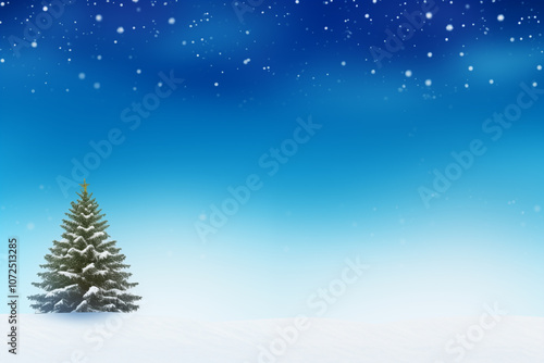 Wallpaper Mural christmas tree and snow Torontodigital.ca