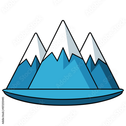 Mountain vector illustration, mountains in flat design style