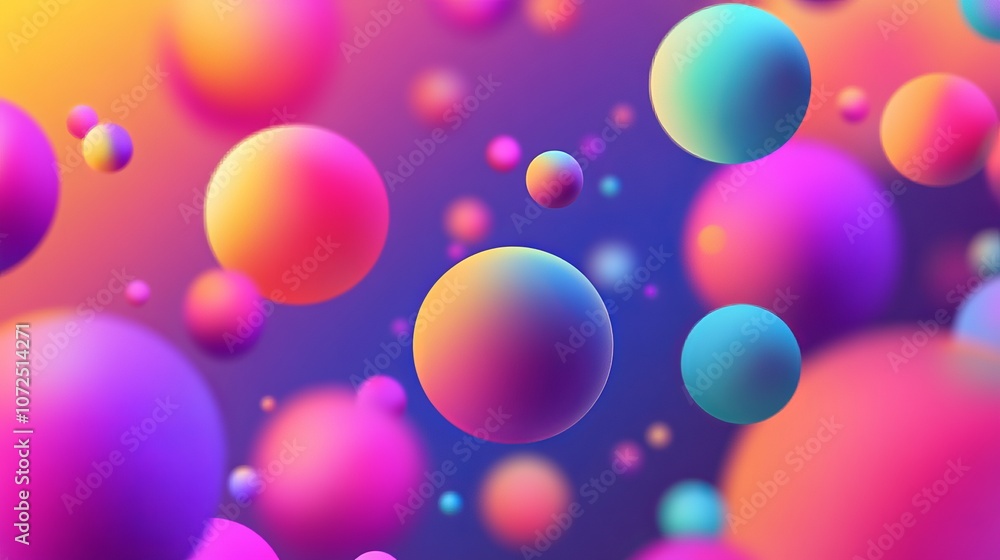 A background of randomly flying colorful spheres with rainbow matte soft balls in varying sizes depicted in an abstract vector style A background of randomly flying colorful spheres with rainbow matte soft balls in varying sizes depicted in an abstract vector style