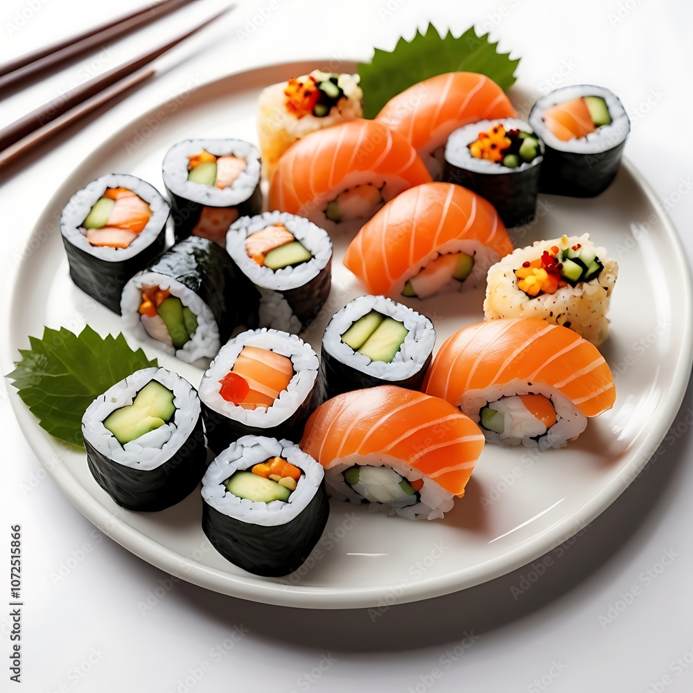Delicious Sushi assortment of Sushi rolls Served Delicious Sushi assortment of Sushi rolls Served