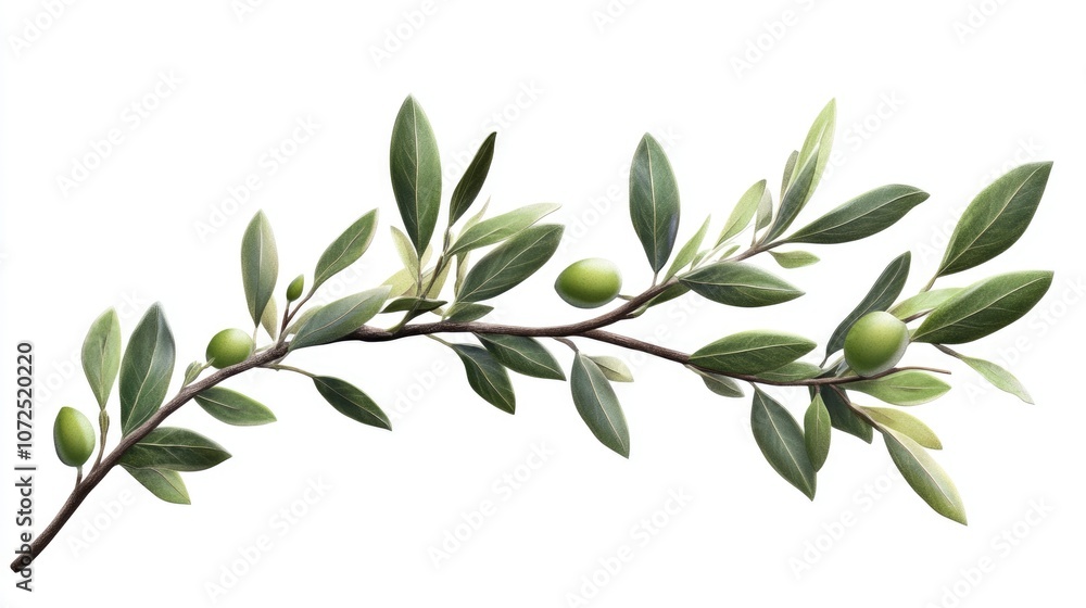 Fresh Olive Branch Isolated on White Background. Green Leaf, Tasty Fruit Cut-out on Pathway Fresh Olive Branch Isolated on White Background. Green Leaf, Tasty Fruit Cut-out on Pathway