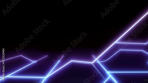 3d render, abstract futuristic neon background with glowing ascending lines. Fantastic wallpaper