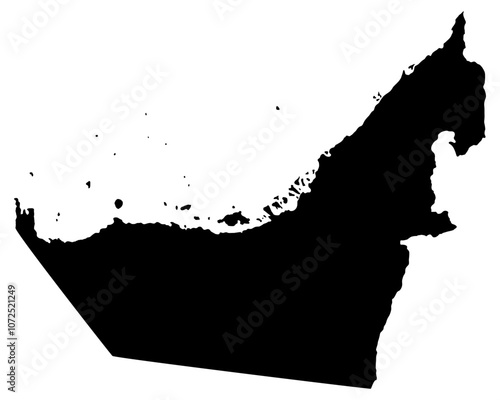 United Arab Emirates map silhouette vector illustration