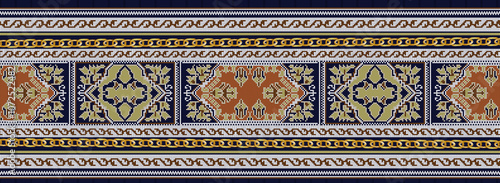 Obraz na płótnie seamless beautiful wallpaper cards border design floral leaf vintage ornament Victorian geometric ethnic print paisley pattern w salonie
