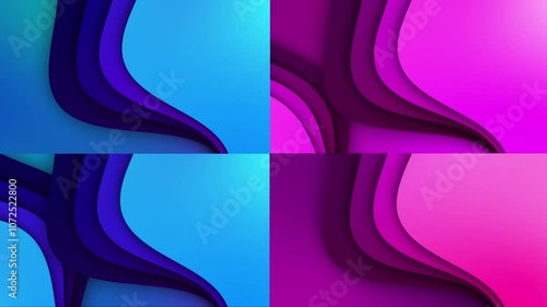 Collection Abstract multicolored background with smooth, elegantly wriggling stripes