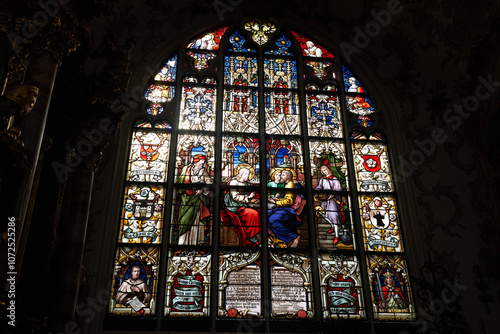 Straubing  Germany - October 12  2024 - interior of the Church of St. James and St. Tiburtius