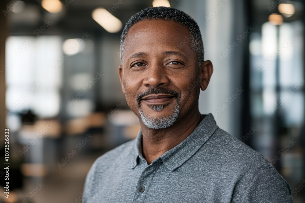 Middle-Aged African American Man in Office Setting Middle-Aged African American Man in Office Setting