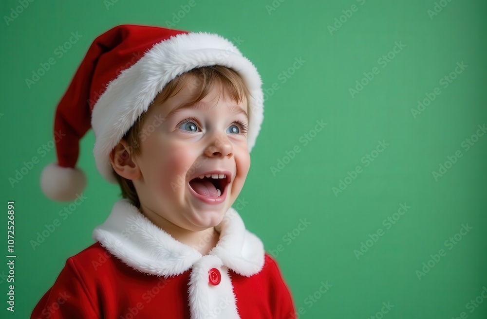 portrait of a surprised child at Christmas. The child is very surprised by something portrait of a surprised child at Christmas. The child is very surprised by something