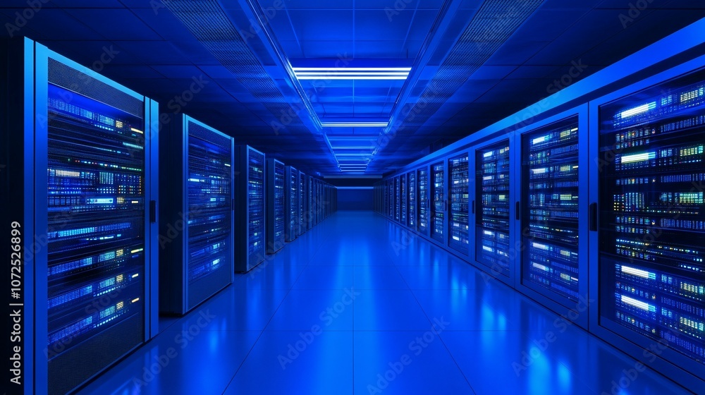 Server Room Interior - Blue Glow Server Room Interior - Blue Glow