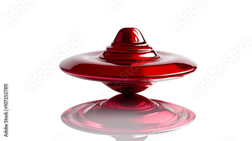 3D spinning top on transparent background