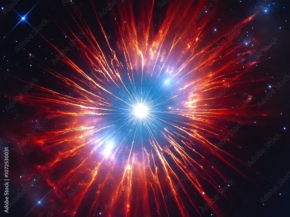 Explosion of colors captures the dynamic beauty of a celestial phenomenon in deep space Explosion of colors captures the dynamic beauty of a celestial phenomenon in deep space