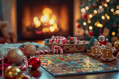 Festive Family Board Game Night Setup for Christmas