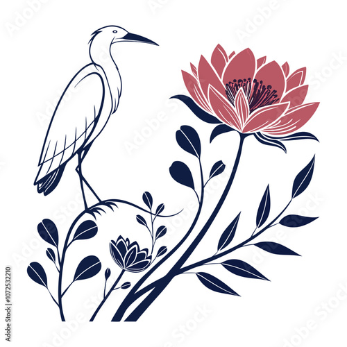 little birds and variant flowers cute pattern
