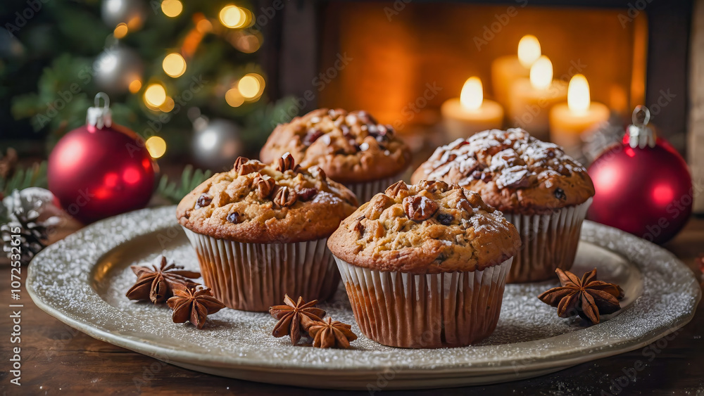 AI-generated images of mouth-watering Christmas muffins AI-generated images of mouth-watering Christmas muffins
